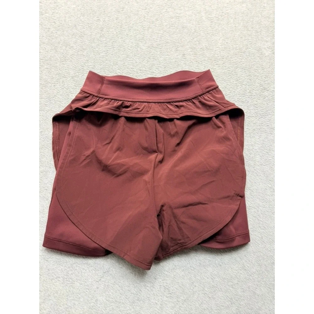 Nike Dri-FIT 2-in-1 Training Shorts Burgundy Womens XS High Rise Running